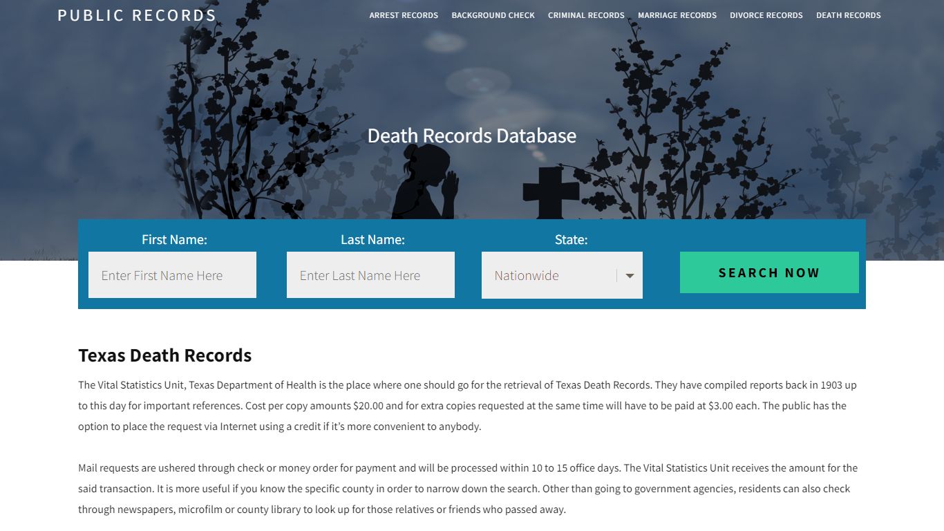 Texas Death Records | Enter Name and Search. 14Days Free